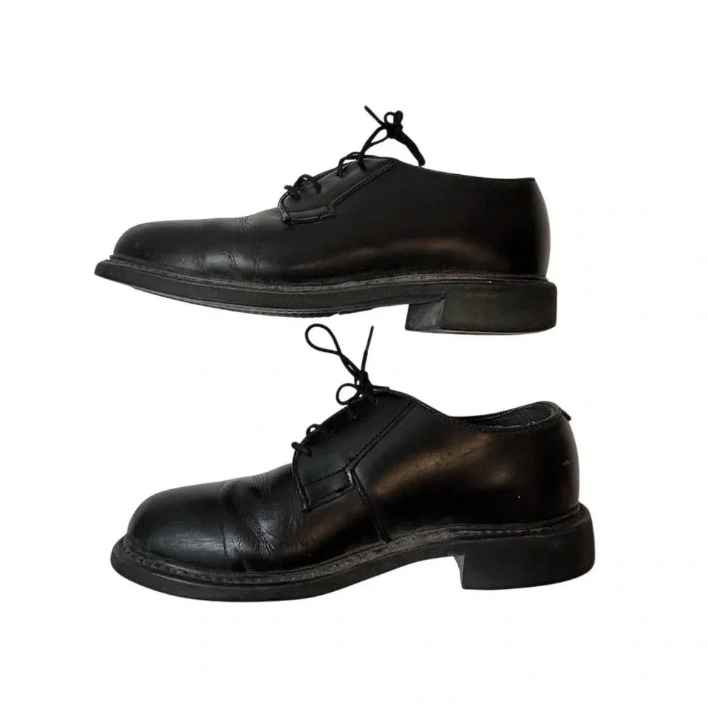 Bates Men's Black Leather Lace-Up‎ Work Oxford Shoes Size 6.5